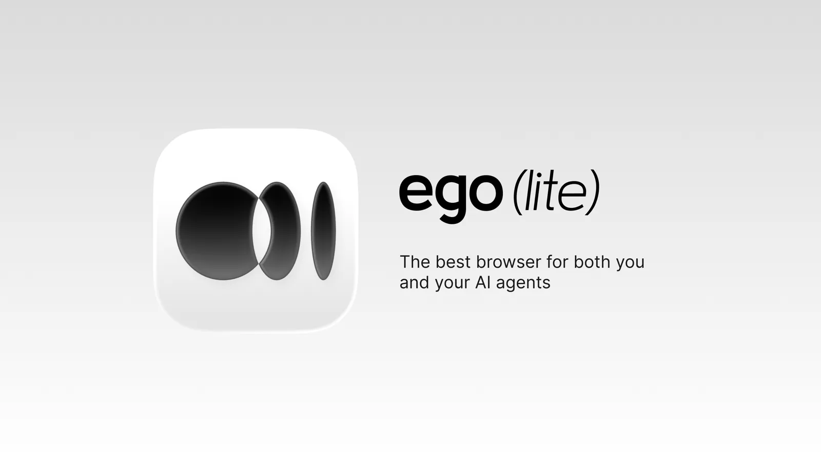 ego lite 的官方横幅：一个浏览器里，人在前台浏览，Agent 在各自的 Space 里干活