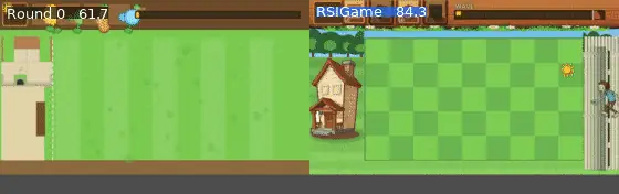 Gameplay demo from the RSIGame README (Lawn Guardians)