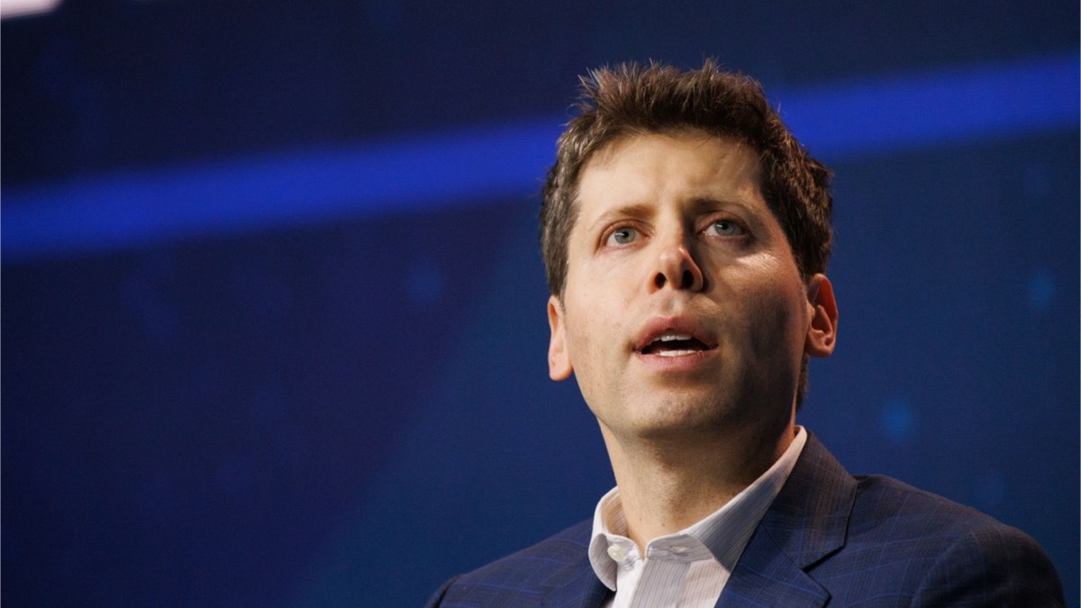 Sam Altman speaking at an event