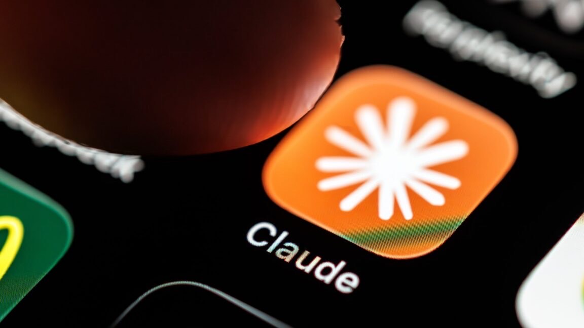Close-up of the Claude app icon on a phone screen