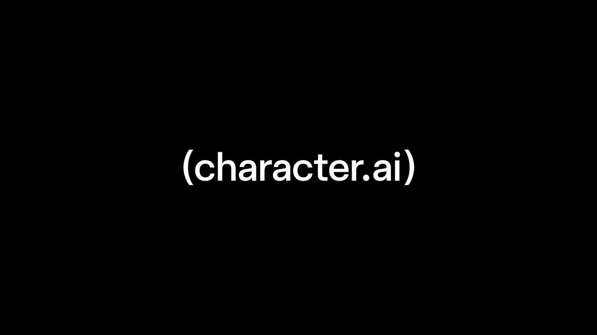 The Character.ai wordmark in parentheses, centered on a black background