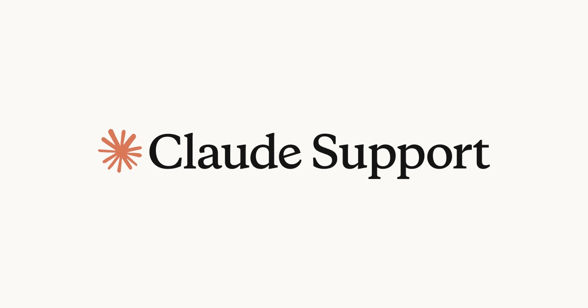 The Claude Support wordmark from Anthropic’s help center: an orange starburst icon beside dark serif lettering on a pale cream background