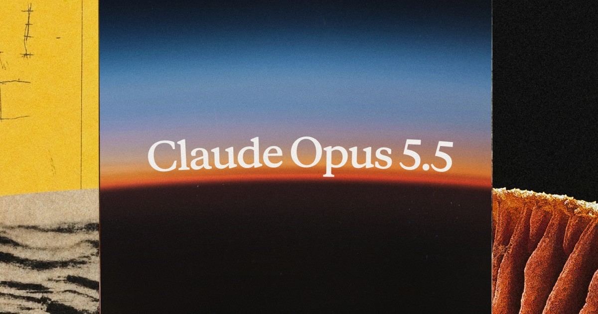 Anthropic 发布 Claude Opus 5.5 的主视觉：地平线上的日出与模型名称