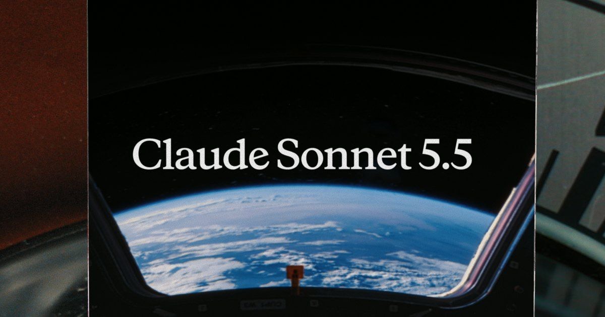 Anthropic 发布 Claude Sonnet 5.5 的主视觉：舷窗外望向地球