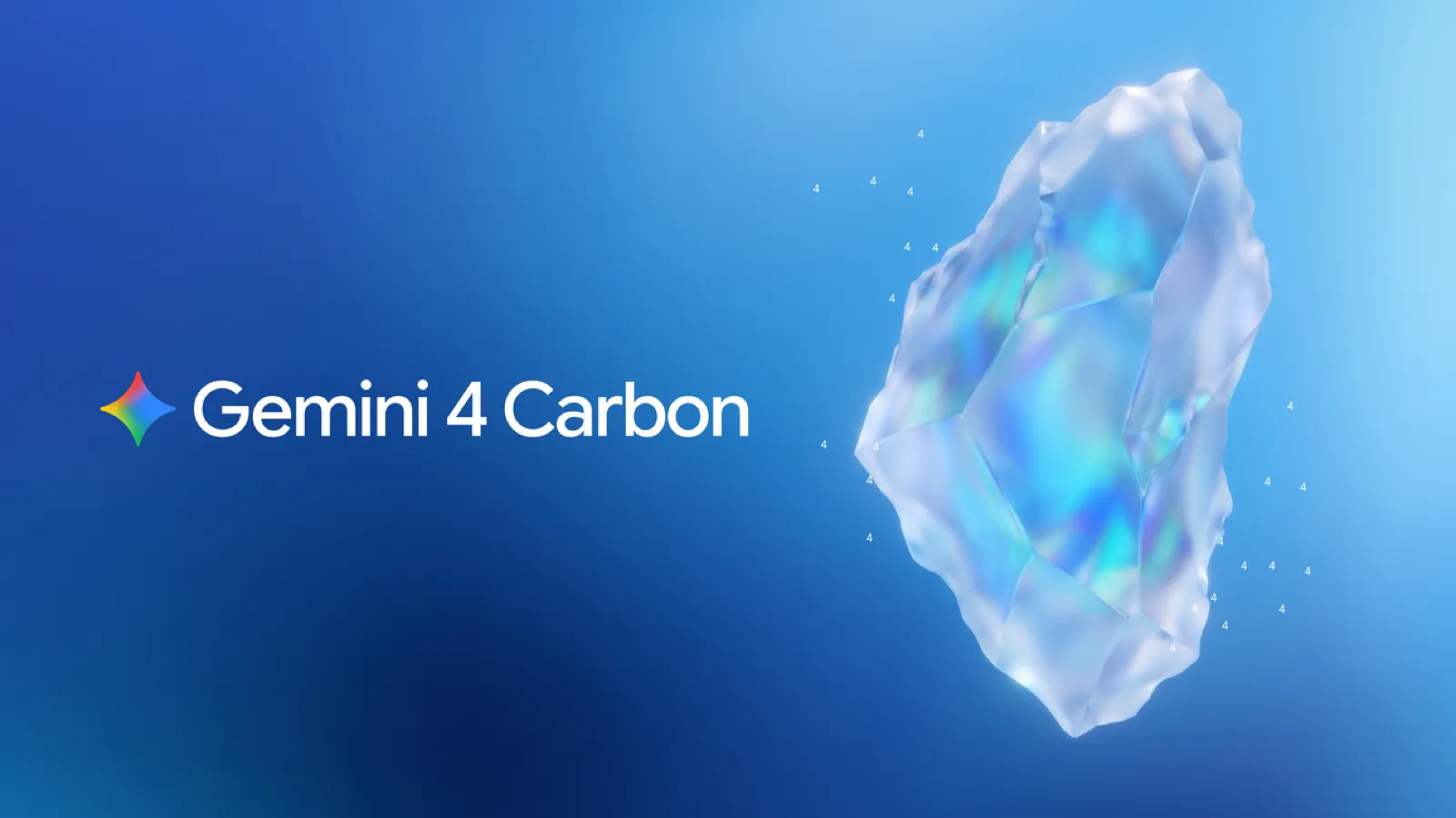 谷歌官方 Gemini 4 Carbon 发布图的缩放版本,深色背景与模型标识