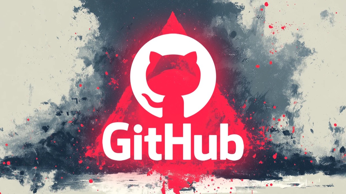 Help Net Security art: the GitHub logo in an alarm-red treatment