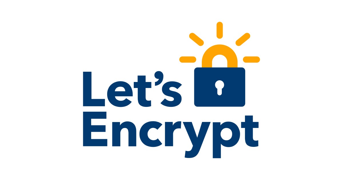 Let's Encrypt brand mark: blue wordmark with a gold padlock