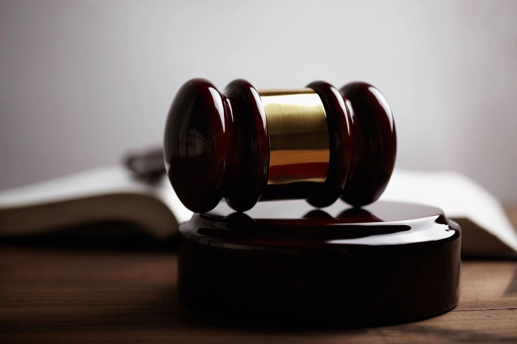 Close-up of a dark wooden gavel