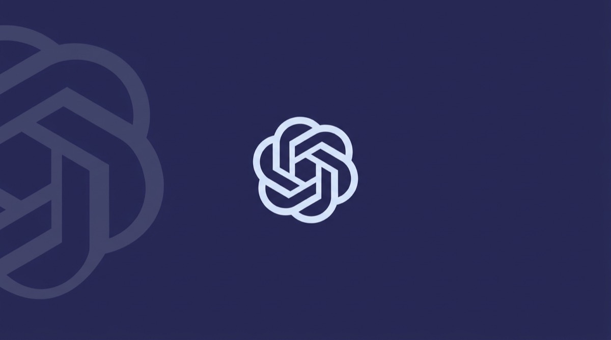 深蓝色背景上的 OpenAI 标志