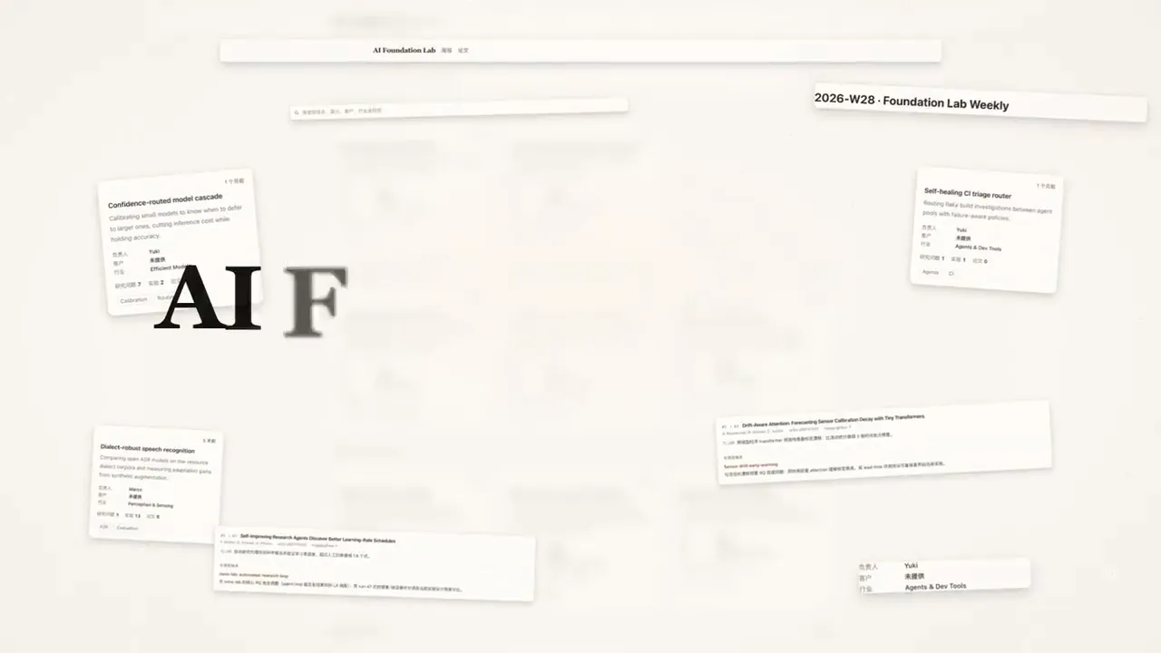 A frame from the Ink Press template film: a giant serif title over floating 2.5D cards made of real page screenshots